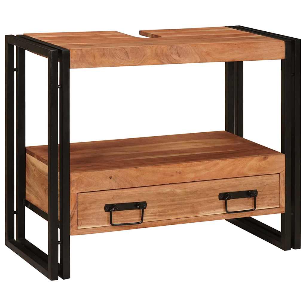 vidaXL Waschtischunterschrank Braun 71 x 33 x 58 cm Massivholz Akazie