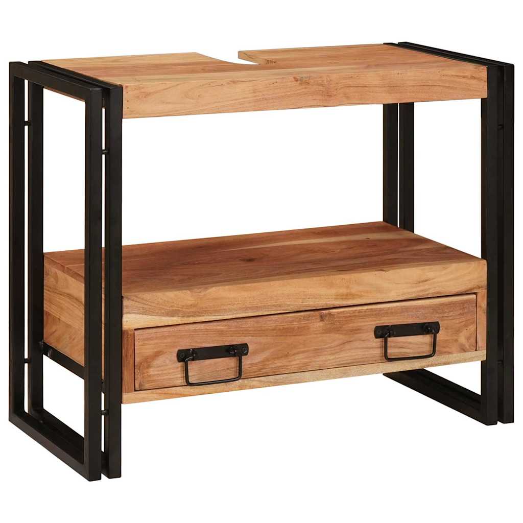 vidaXL Waschtischunterschrank Braun 71 x 33 x 58 cm Massivholz Akazie
