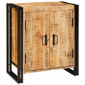 vidaXL Nachttisch Braun 66 x 35 x 76 cm Massives, grobes Mangoholz