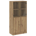 vidaXL Highboard mit Türen Artisan-Eiche 68x37x142 cm Holzwerkstoff