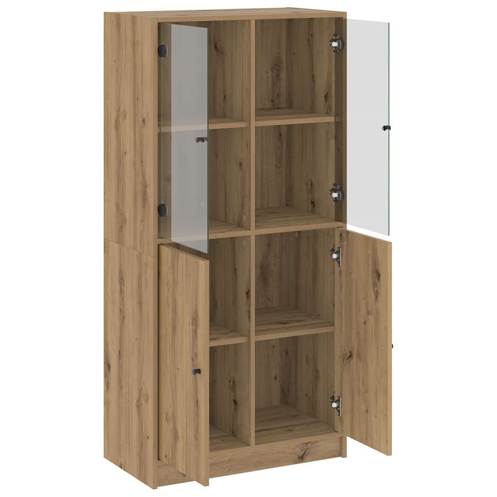 vidaXL Highboard mit Türen Artisan-Eiche 68x37x142 cm Holzwerkstoff