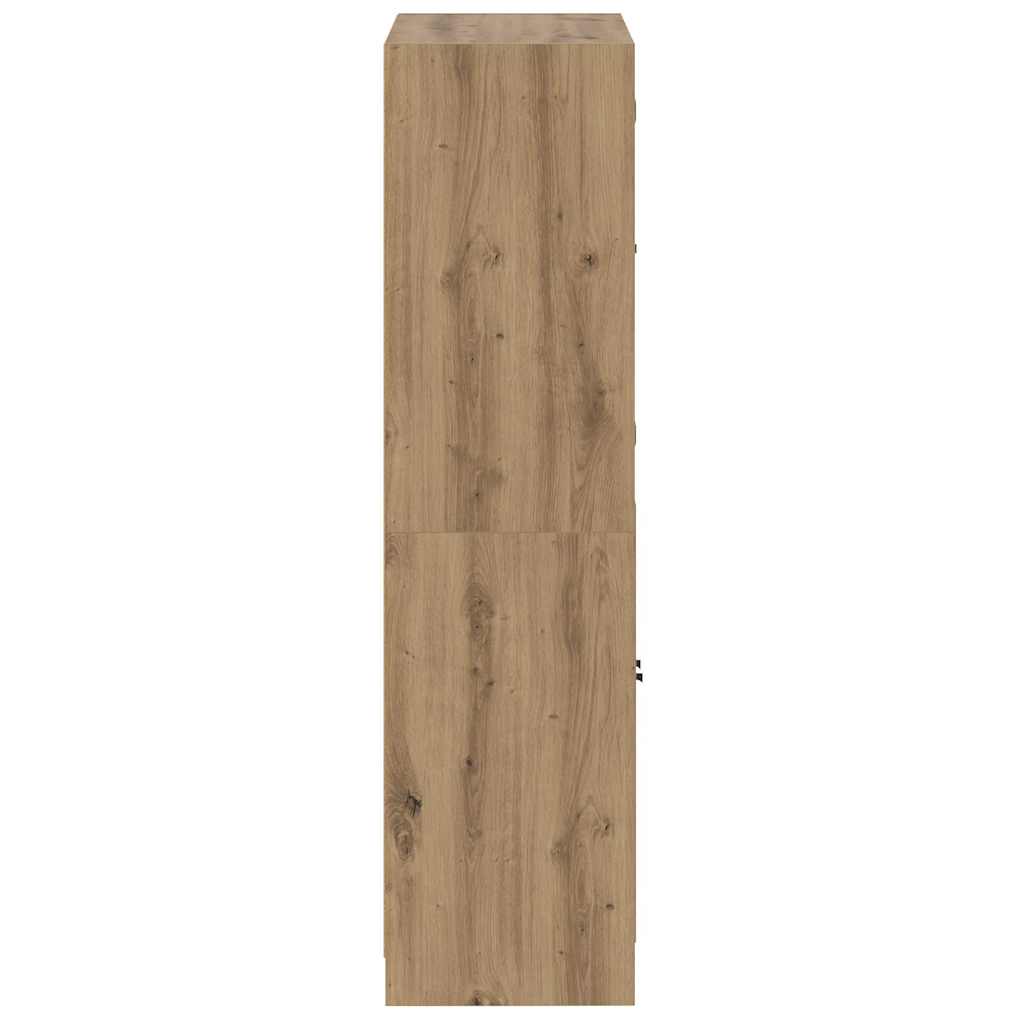 vidaXL Highboard mit Türen Artisan-Eiche 68x37x142 cm Holzwerkstoff