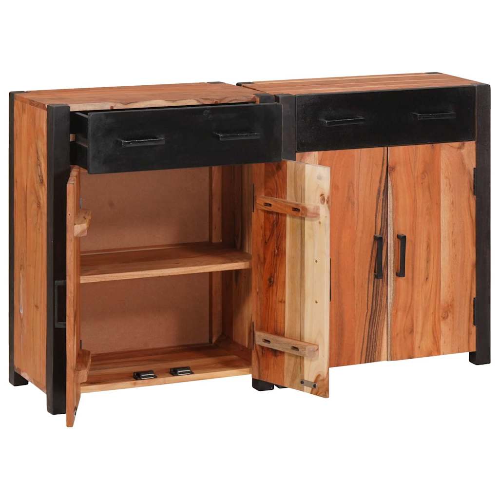 vidaXL Sideboard 2 pcs Braun 110 x 30 x 75 cm Massivholz Akazie