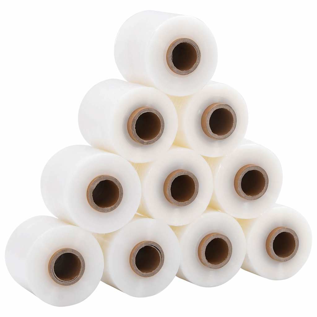 vidaXL Stretchfolie mit Griff 10 Stk. Transparent 23 μm 50 cm x 150 m