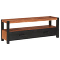 vidaXL Medienmöbel mit Regal Braun 110 x 30 x 40 cm Massivholz Akazie