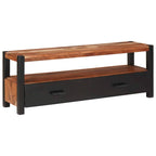 vidaXL Medienmöbel mit Regal Braun 110 x 30 x 40 cm Massivholz Akazie