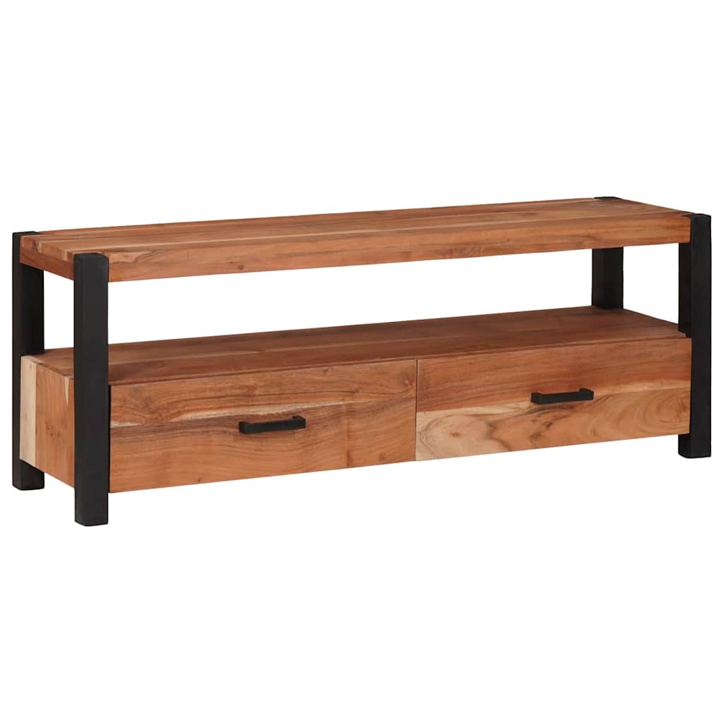 vidaXL TV-Schränk mit Regal Braun 110 x 30 x 40 cm Massivholz Akazie