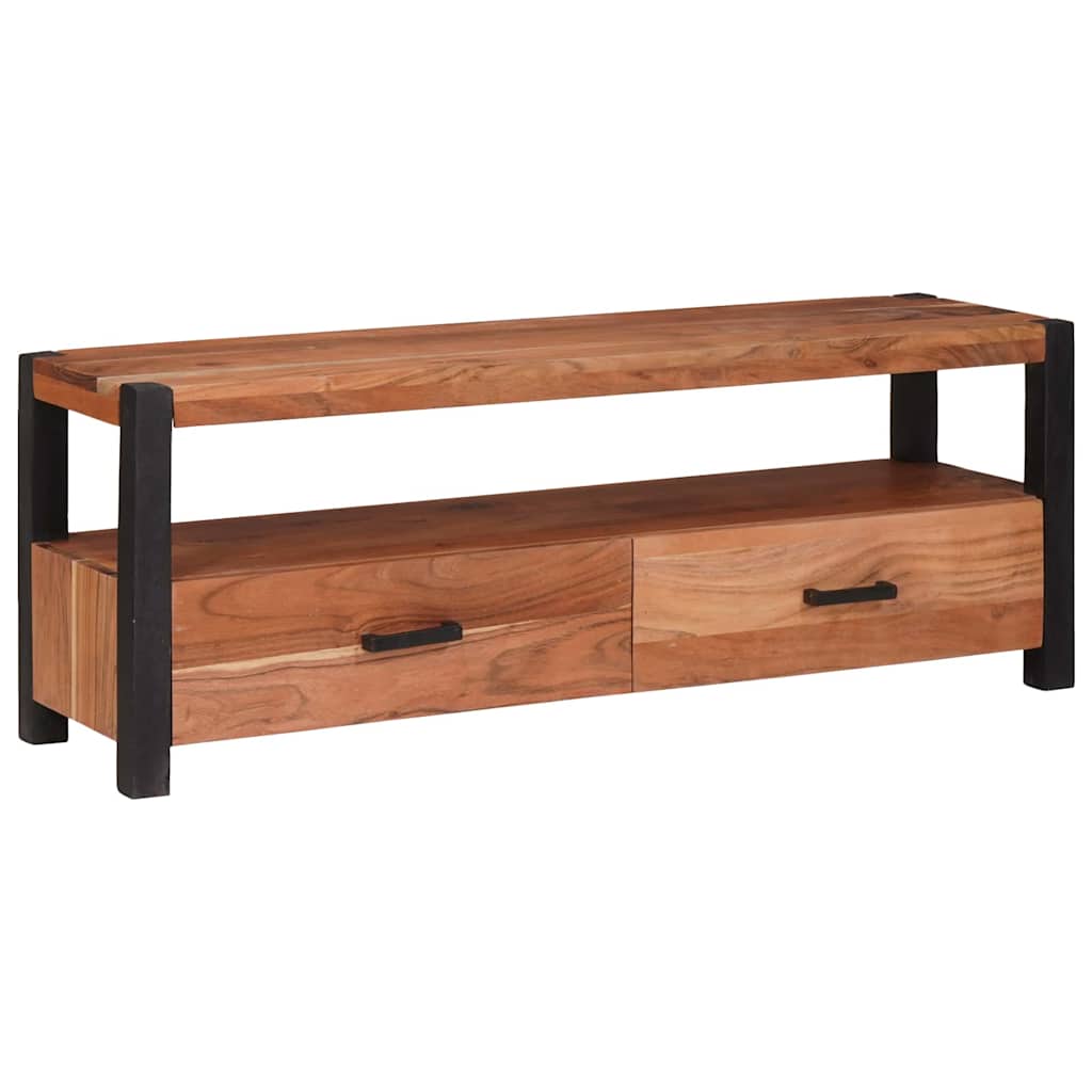 vidaXL TV-Schränk mit Regal Braun 110 x 30 x 40 cm Massivholz Akazie