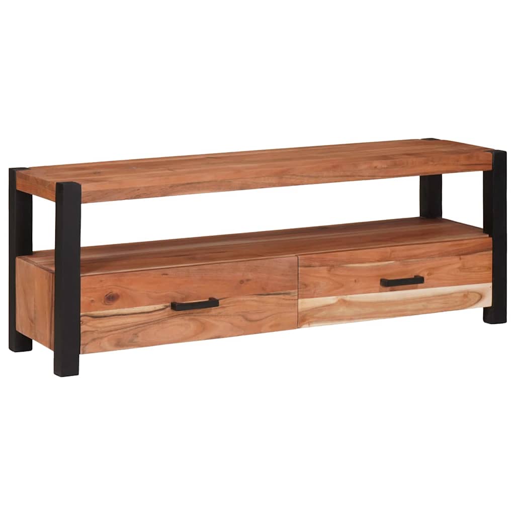vidaXL TV-Schränk mit Regal Braun 110 x 30 x 40 cm Massivholz Akazie
