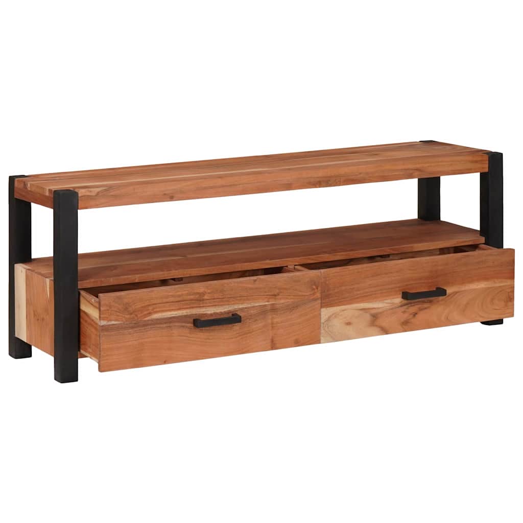 vidaXL TV-Schränk mit Regal Braun 110 x 30 x 40 cm Massivholz Akazie