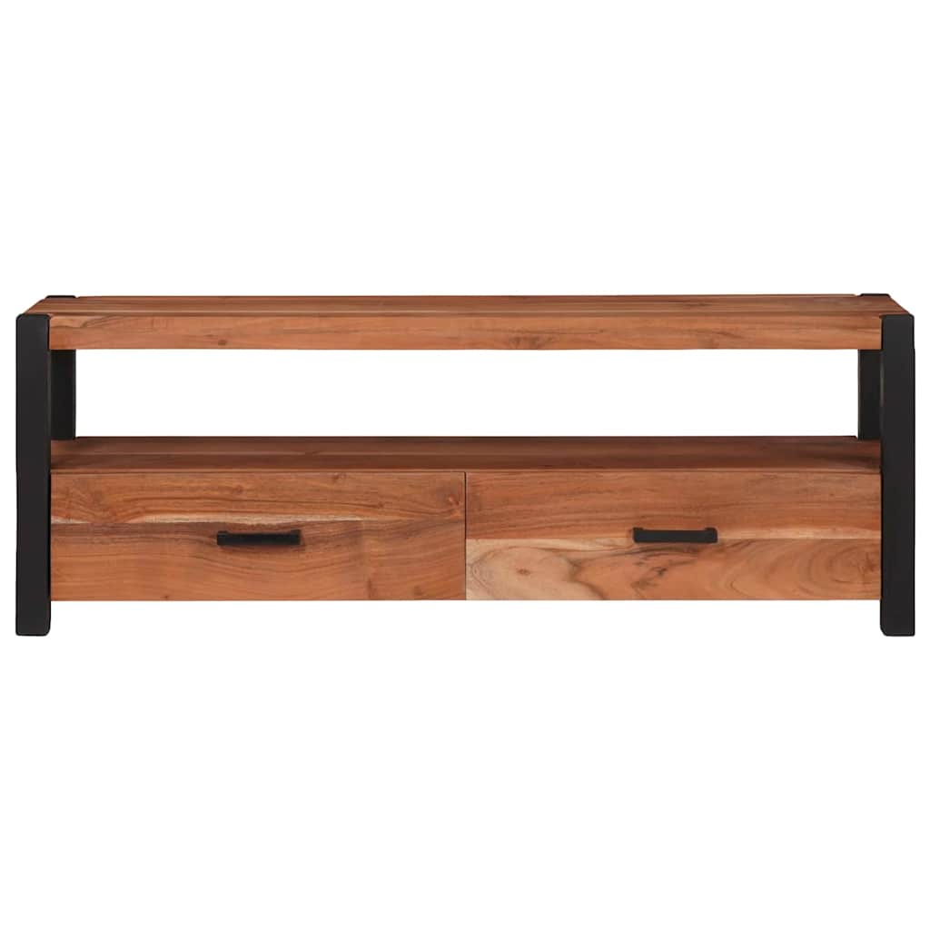 vidaXL TV-Schränk mit Regal Braun 110 x 30 x 40 cm Massivholz Akazie