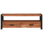 vidaXL TV-Schränk mit Regal Braun 110 x 30 x 40 cm Massivholz Akazie