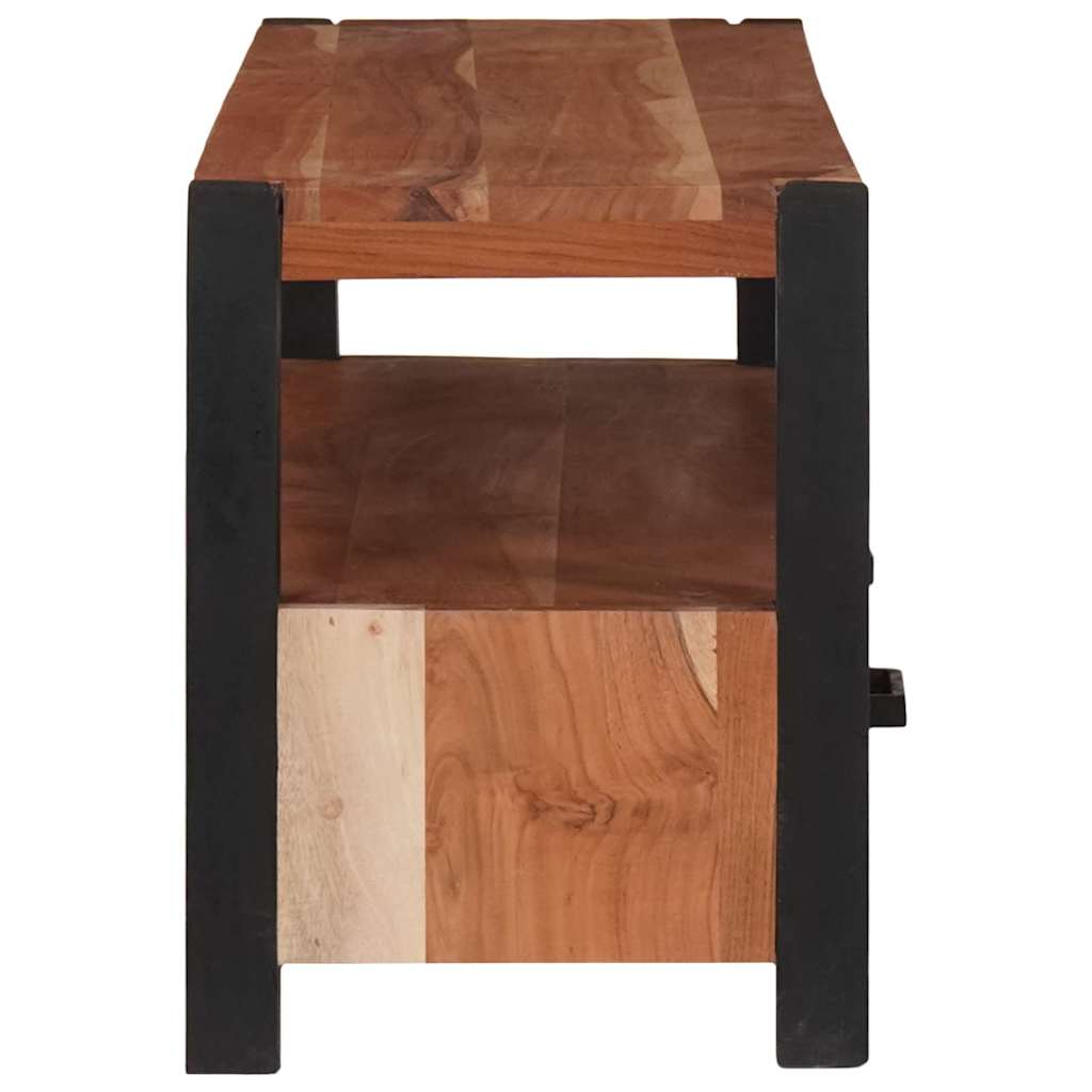 vidaXL TV-Schränk mit Regal Braun 110 x 30 x 40 cm Massivholz Akazie