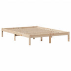 vidaXL Massivholzbett mit Regal ohne Matratze 135x190 cm Kiefernholz