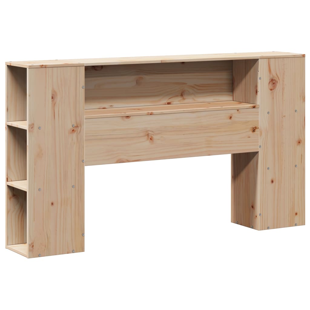 vidaXL Massivholzbett mit Regal ohne Matratze 135x190 cm Kiefernholz