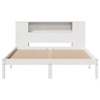 vidaXL Massivholzbett mit Regal ohne Matratze Weiß 135x190 cm Kiefer
