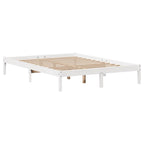 vidaXL Massivholzbett mit Regal ohne Matratze Weiß 135x190 cm Kiefer
