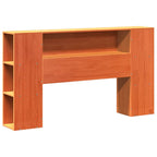 vidaXL Massivholzbett mit Regal ohne Matratze Wachsbraun 135x190 cm
