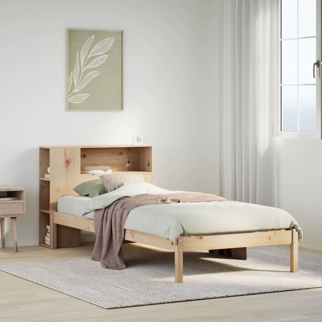 vidaXL Bücherregalbett ohne Matratze 75x190 cm Massivholz Kiefer