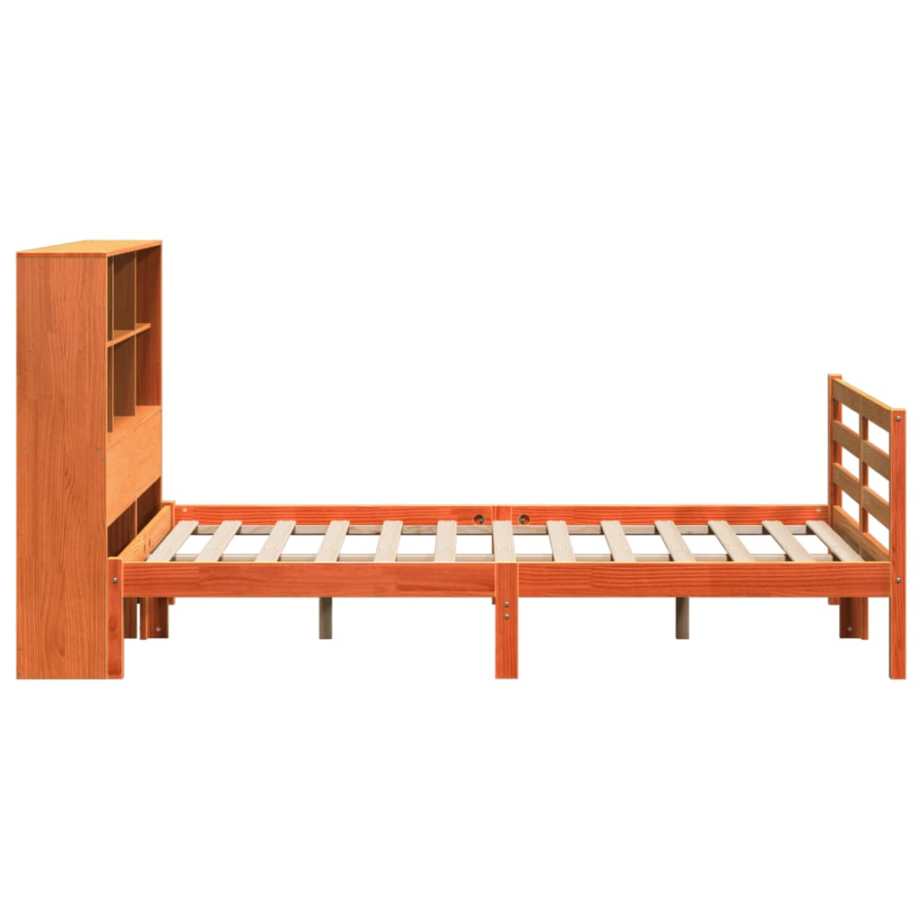 vidaXL Massivholzbett ohne Matratze Wachsbraun 150x200 cm Massivholz