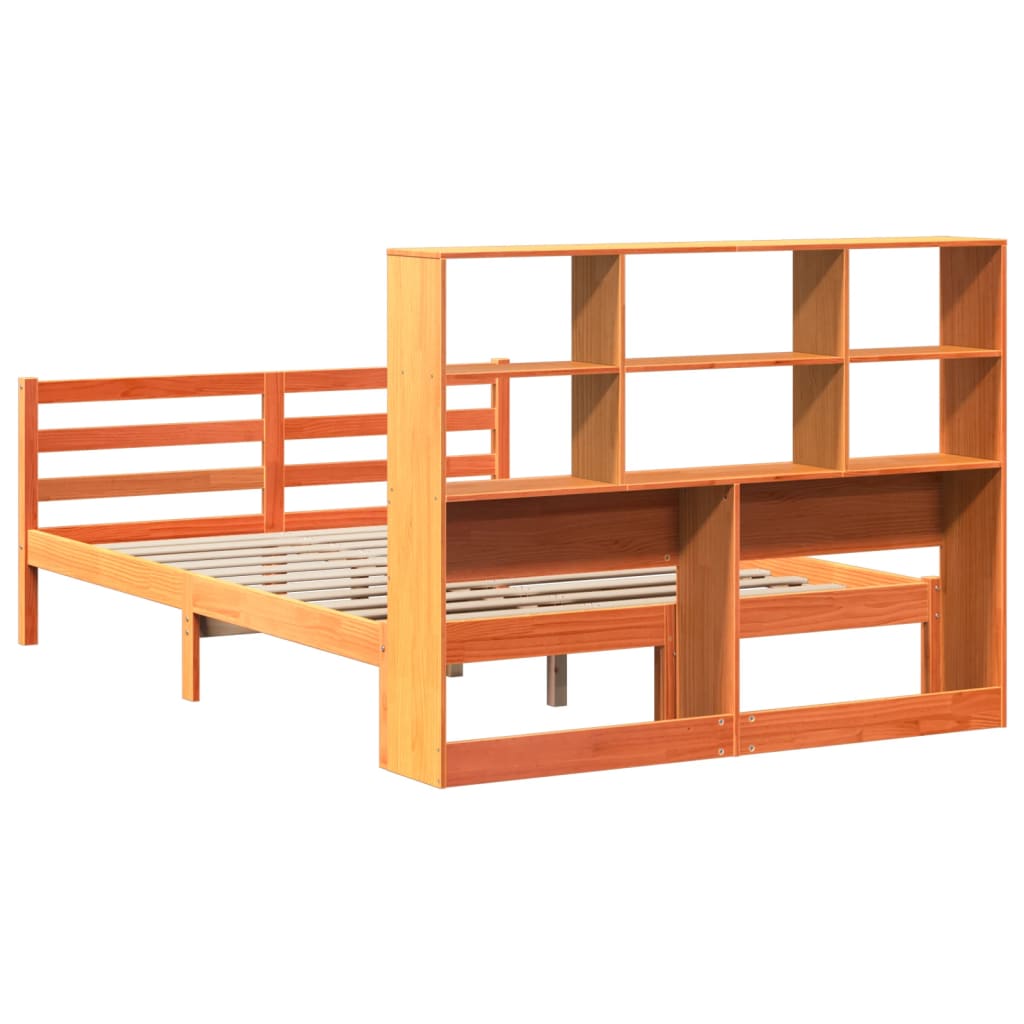 vidaXL Massivholzbett ohne Matratze Wachsbraun 150x200 cm Massivholz