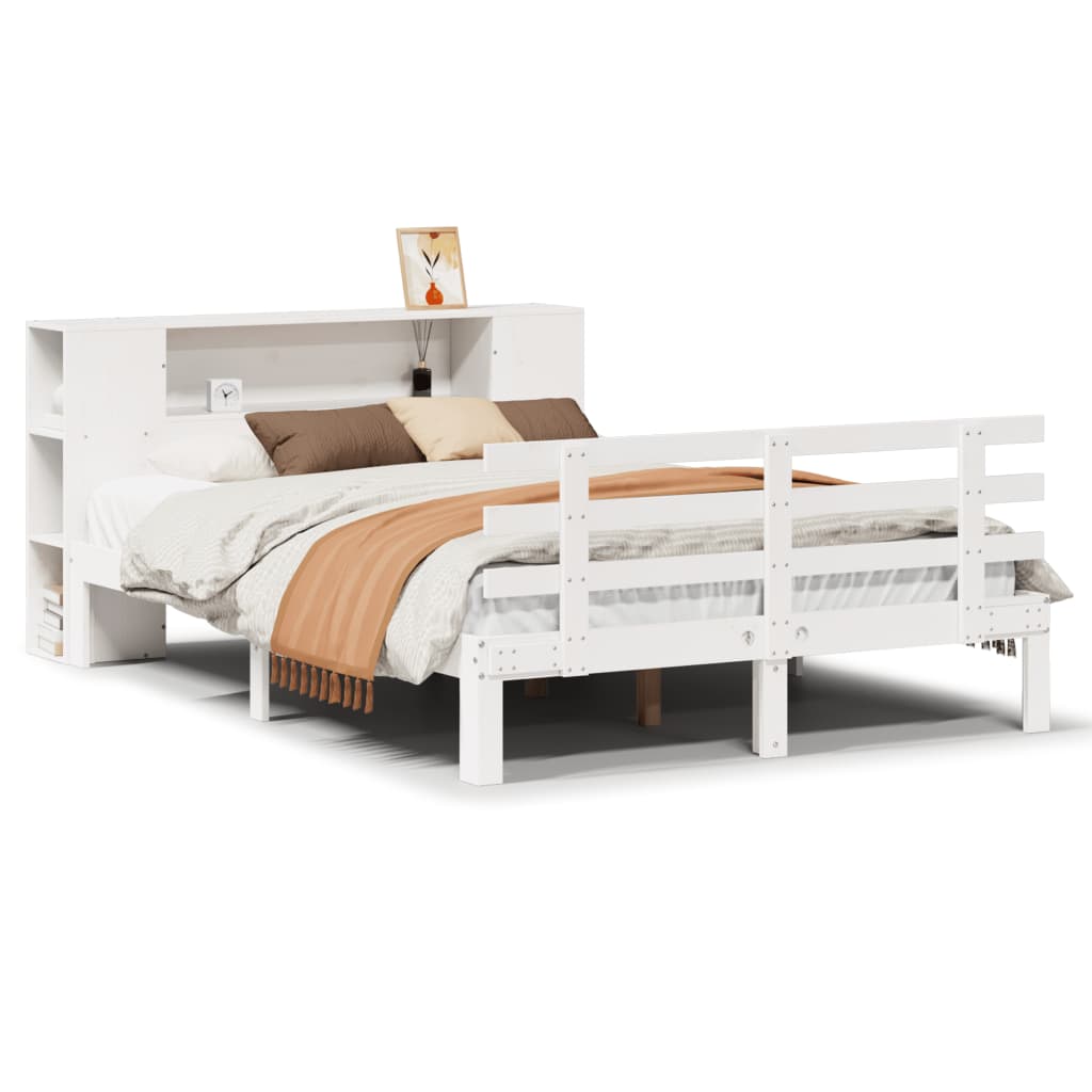 vidaXL Regalbett ohne Matratze Weiß 160x200cm Massivholz Kiefer