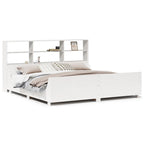 vidaXL Massivholzbett mit Regal ohne Matratze Weiß 180x200 cm