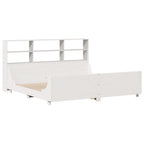 vidaXL Massivholzbett mit Regal ohne Matratze Weiß 180x200 cm