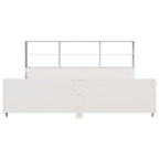 vidaXL Massivholzbett mit Regal ohne Matratze Weiß 180x200 cm