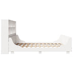 vidaXL Massivholzbett mit Regal ohne Matratze Weiß 180x200 cm