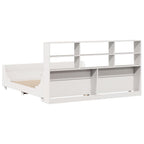 vidaXL Massivholzbett mit Regal ohne Matratze Weiß 180x200 cm