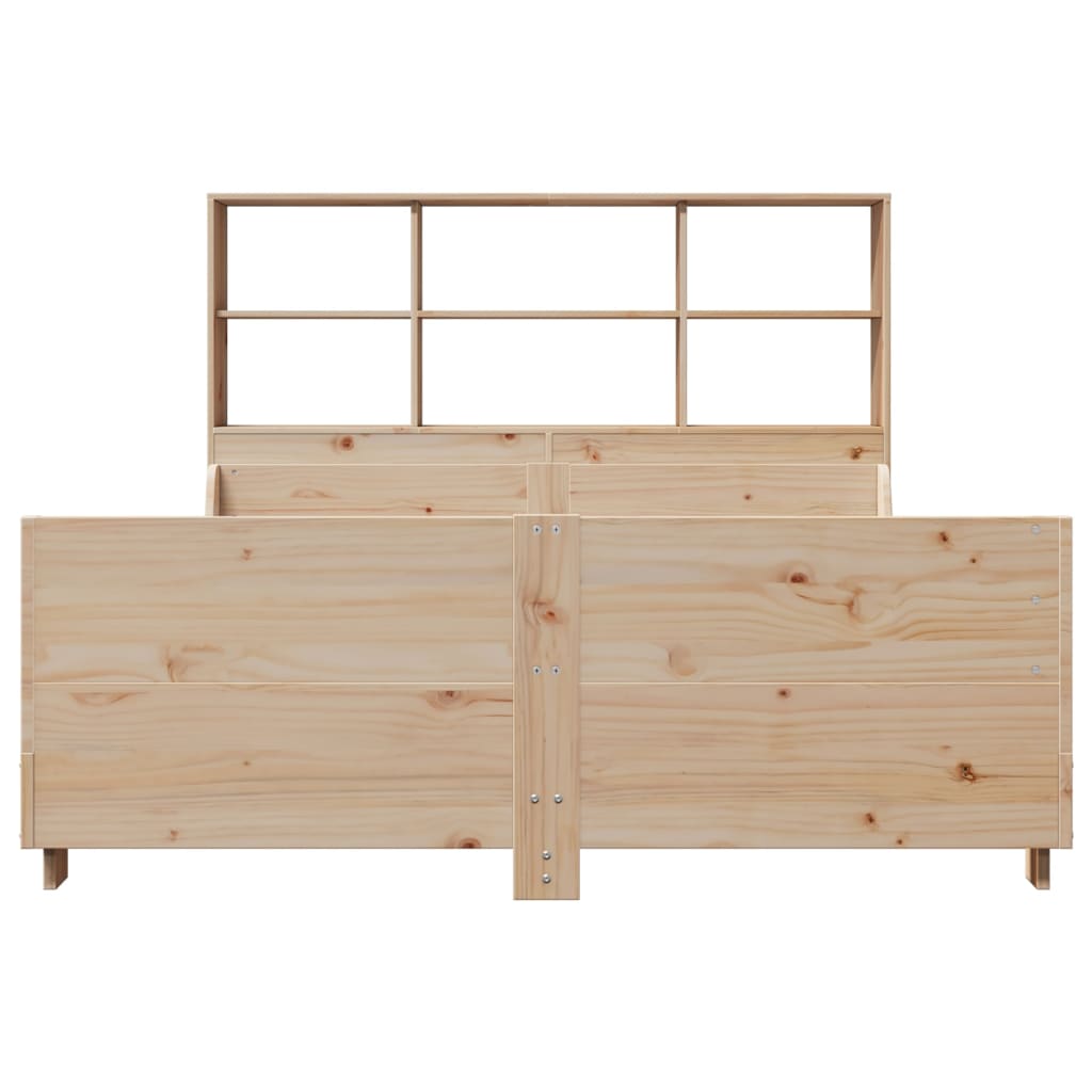 vidaXL Massivholzbett mit Regal ohne Matratze 150x200 cm Massivholz