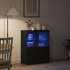 vidaXL Sideboard Schwarz 81x37x100 cm Holzwerkstoff