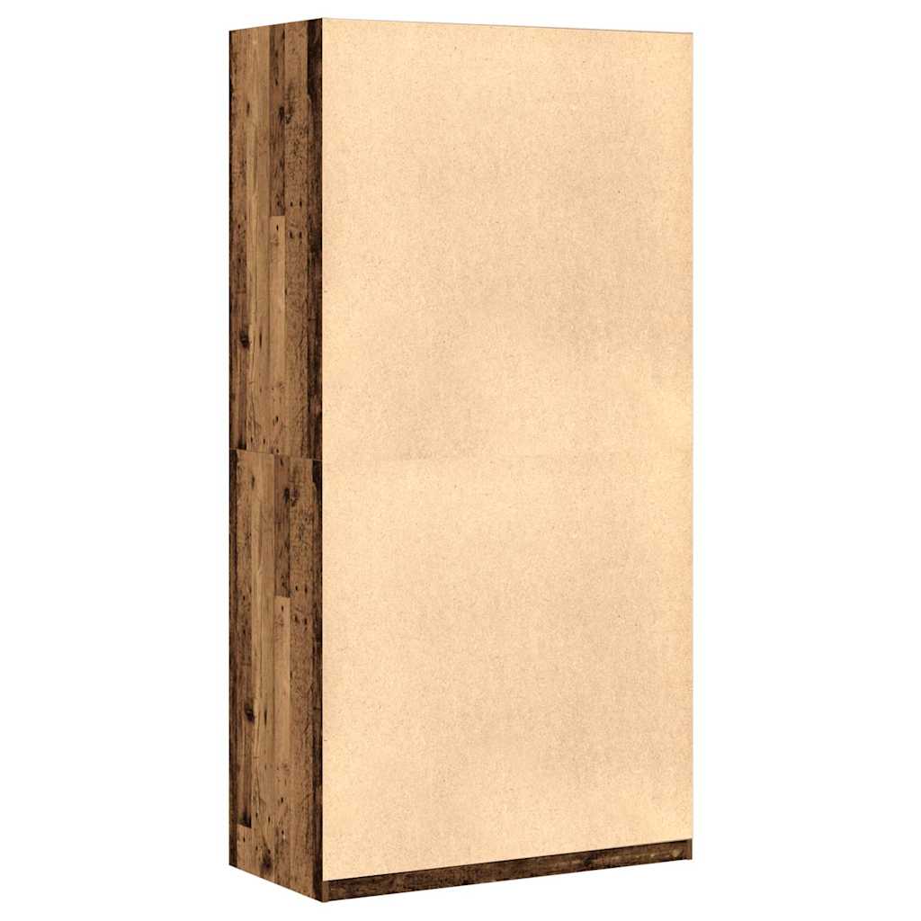 vidaXL Kleiderschrank Altholz-Optik 100x50x200 cm Holzwerkstoff