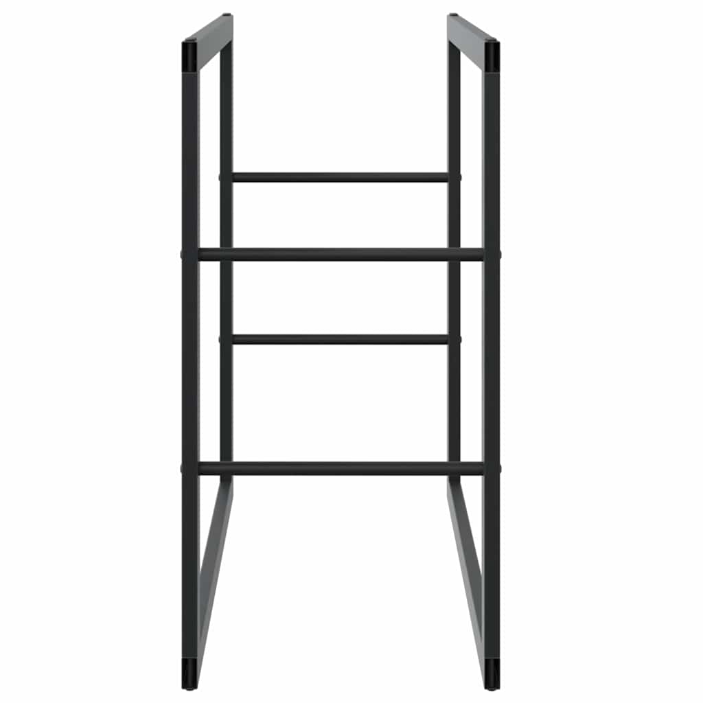 vidaXL Brennholzregal Schwarz 55x30x61 cm Stahl