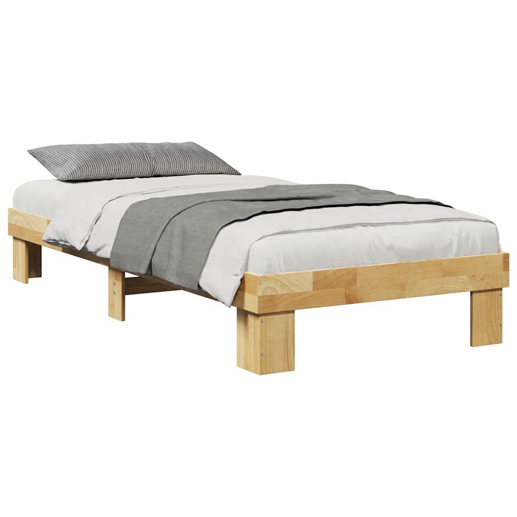 vidaXL Massivholzbett ohne Matratze 75x190 cm Eichenholz