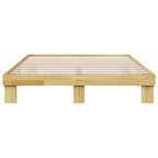 vidaXL Bettgestell ohne Matratze 135x190 cm Massivholz Eiche