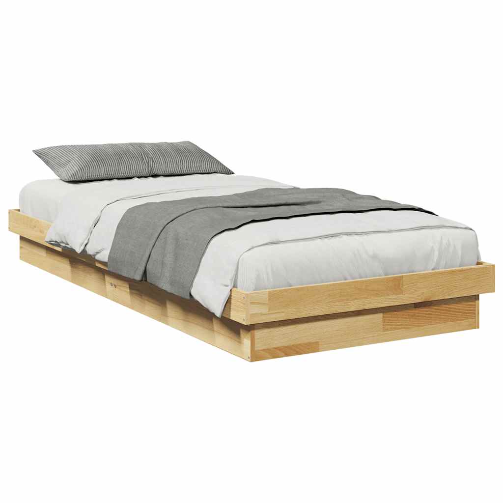 vidaXL Massivholzbett ohne Matratze 80x200 cm Eichenholz