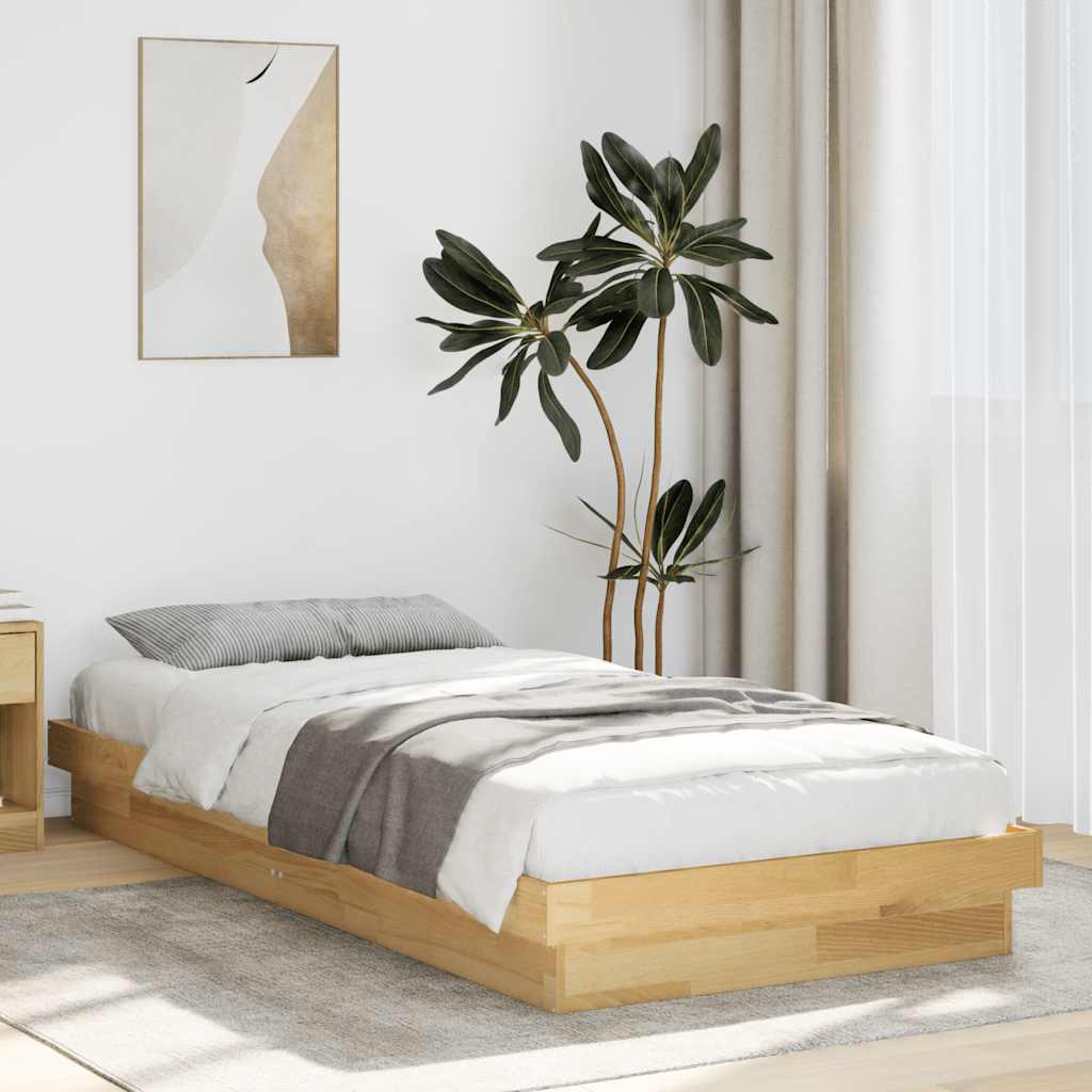 vidaXL Massivholzbett ohne Matratze 80x200 cm Eichenholz