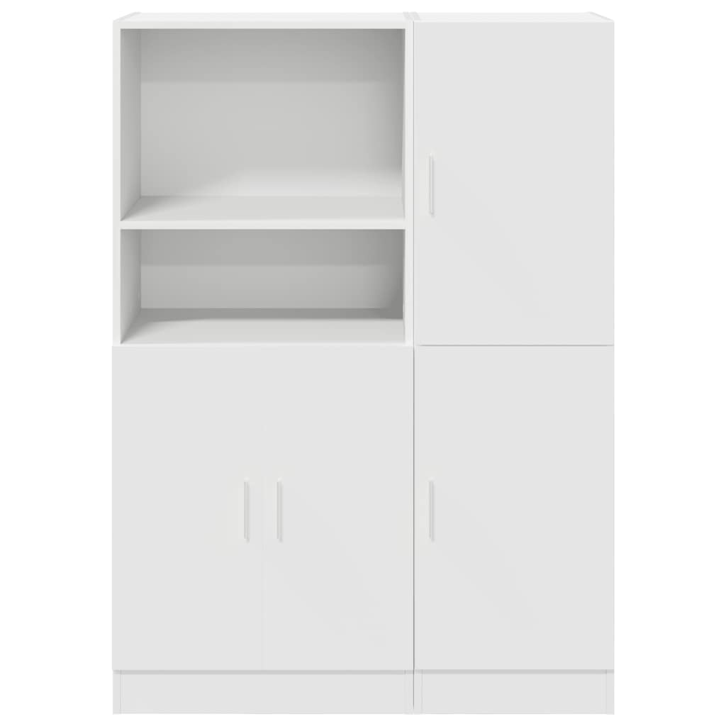 vidaXL 2-tlg. Küchenschrank-Set Weiß Holzwerkstoff