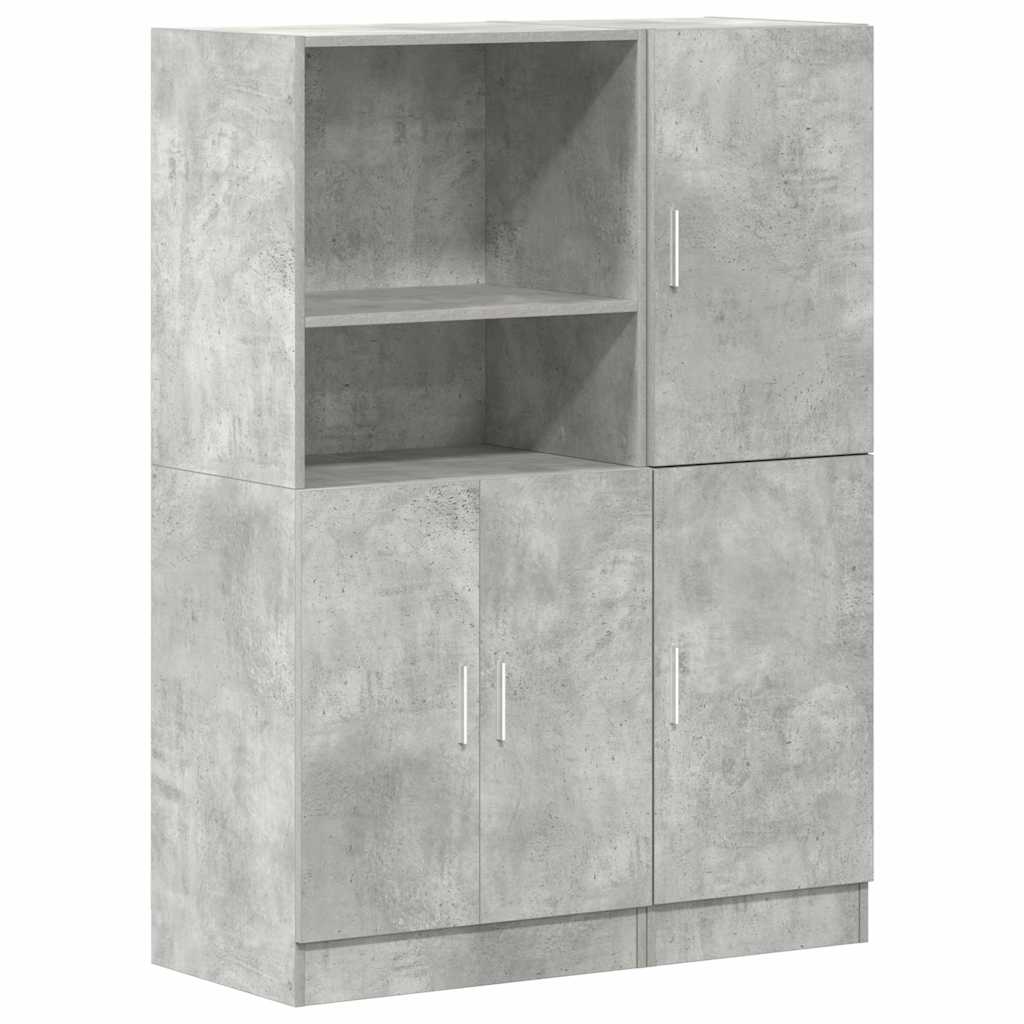 vidaXL 2-tlg. Küchenschrank-Set Betongrau Holzwerkstoff