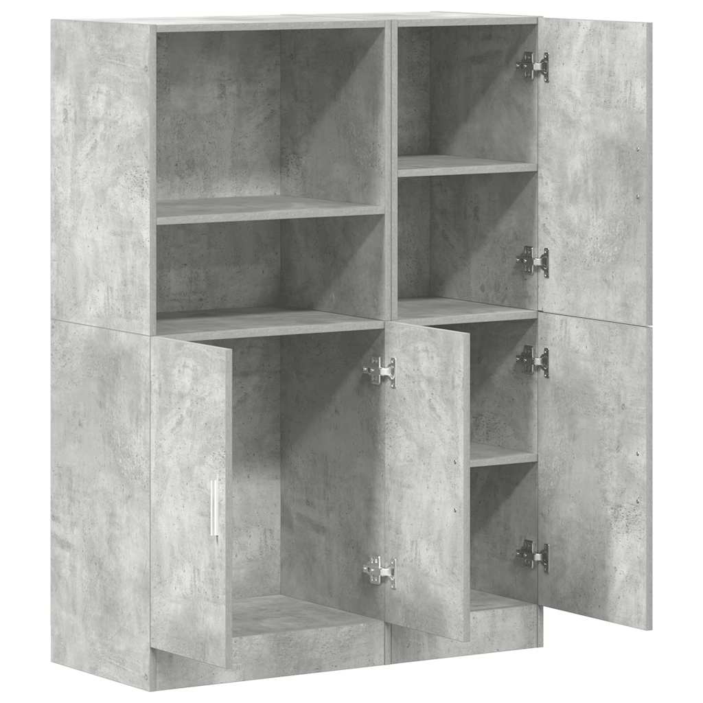 vidaXL 2-tlg. Küchenschrank-Set Betongrau Holzwerkstoff