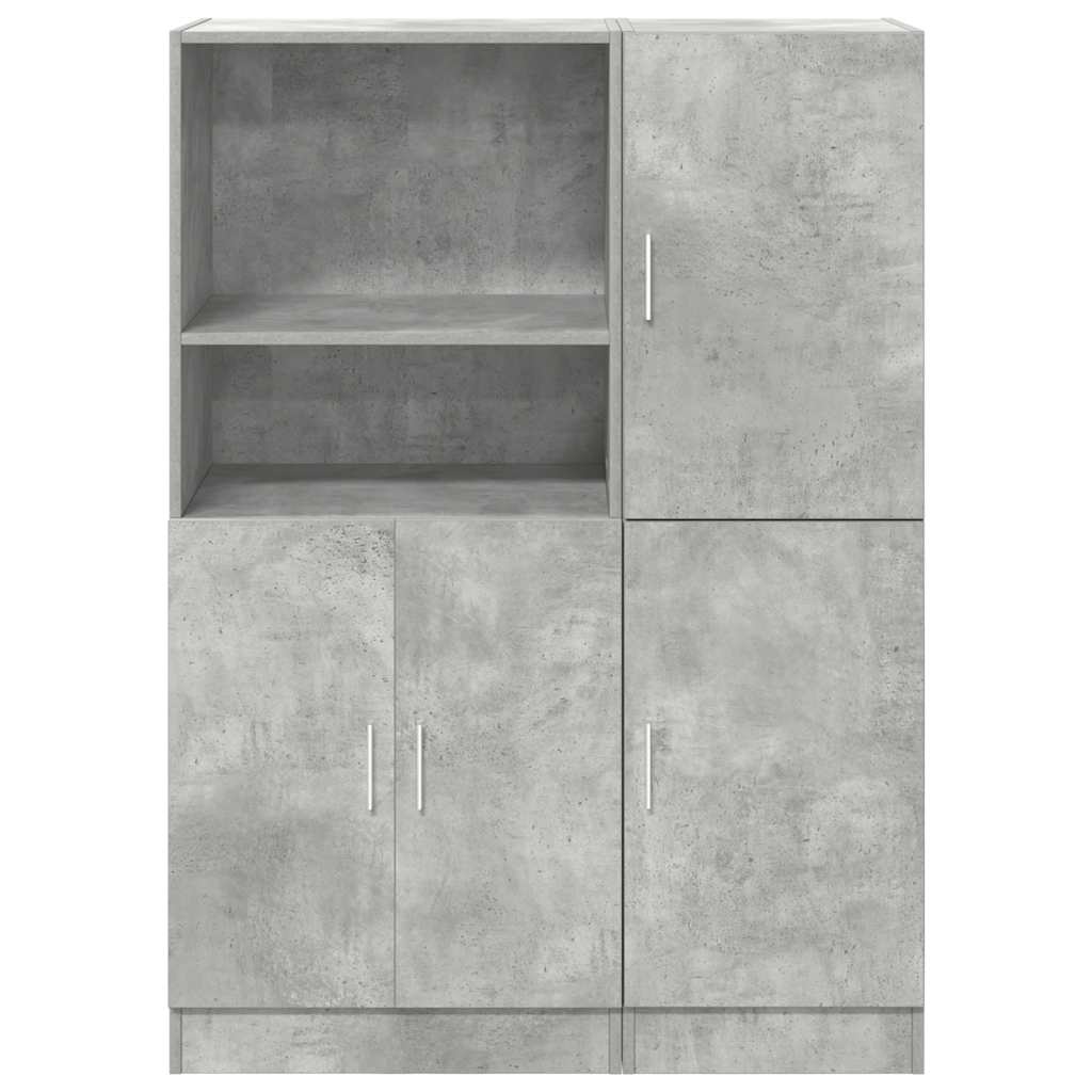vidaXL 2-tlg. Küchenschrank-Set Betongrau Holzwerkstoff
