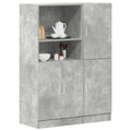vidaXL 2-tlg. Küchenschrank-Set Betongrau Holzwerkstoff