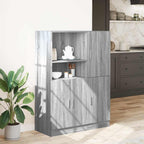 vidaXL 2-tlg. Küchenschrank-Set Grau Sonoma Holzwerkstoff
