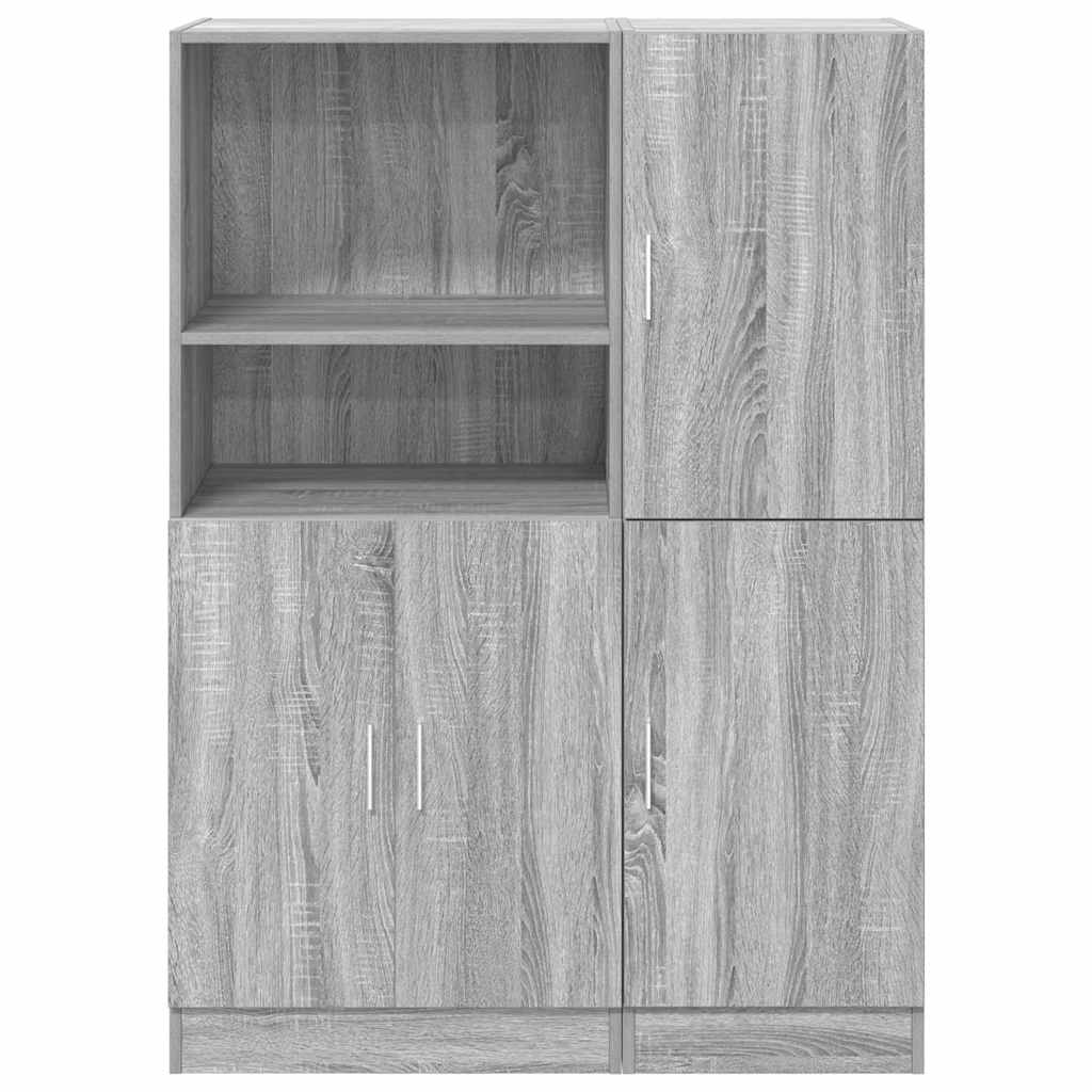 vidaXL 2-tlg. Küchenschrank-Set Grau Sonoma Holzwerkstoff
