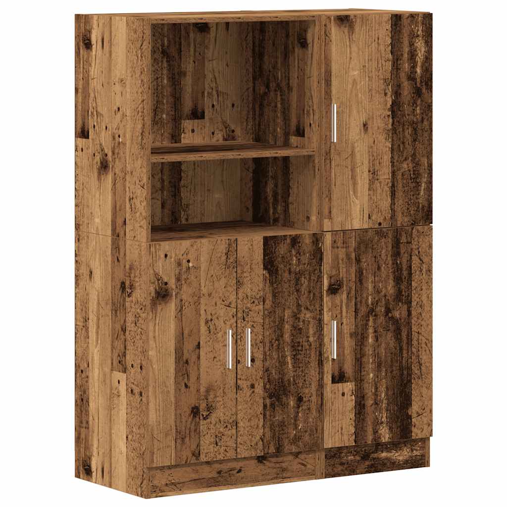 vidaXL 2-tlg. Küchenschrank-Set Altholz-Optik Holzwerkstoff