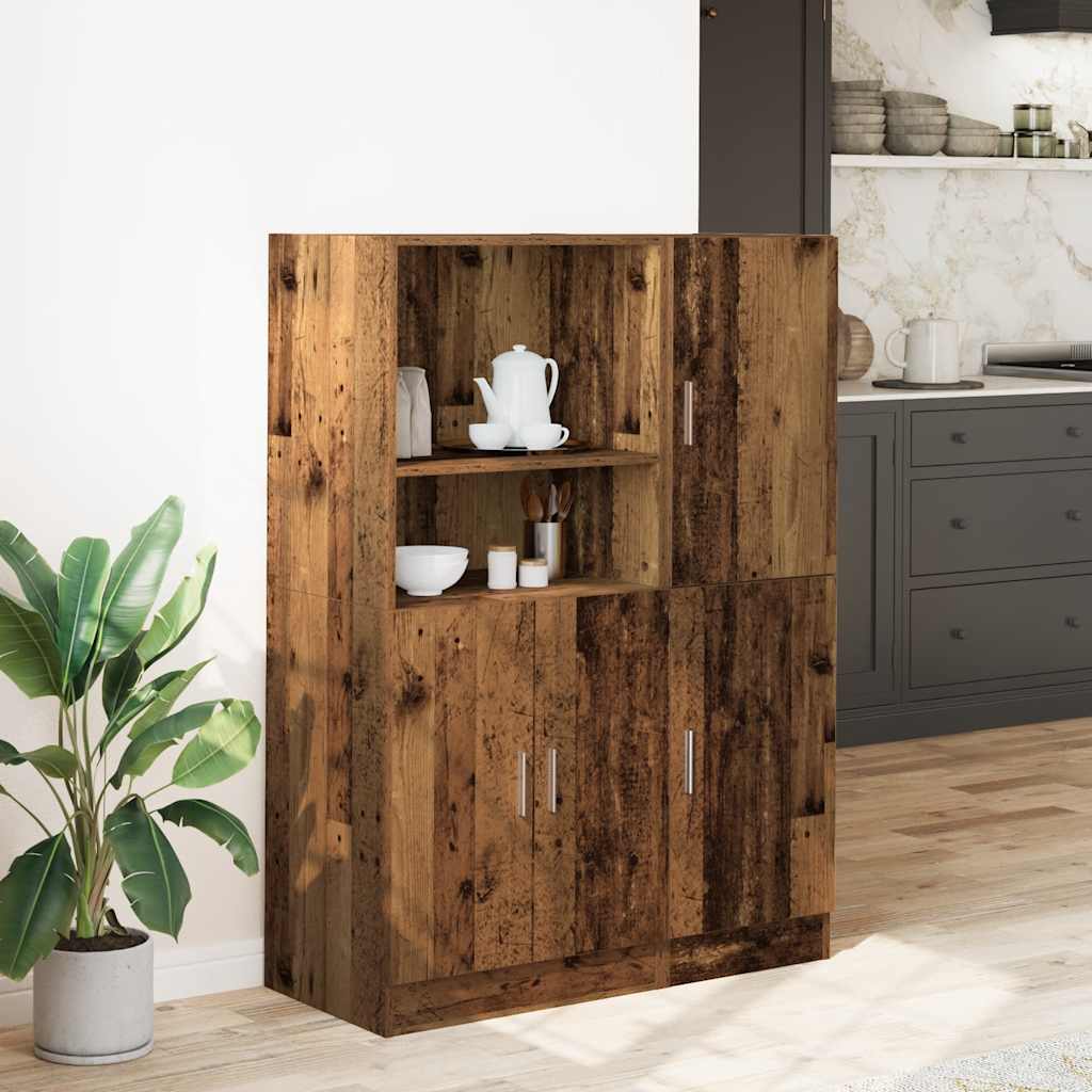 vidaXL 2-tlg. Küchenschrank-Set Altholz-Optik Holzwerkstoff