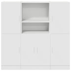 vidaXL 3-tlg. Küchenschrank-Set Weiß Holzwerkstoff