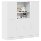 vidaXL 3-tlg. Küchenschrank-Set Weiß Holzwerkstoff